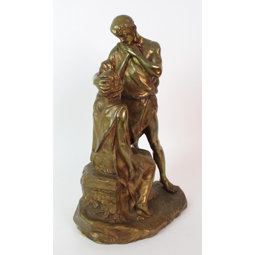 173 - A French gilt cast bronze statue  Modele Sur Platre  after Georges Colin (French  1876-1917)