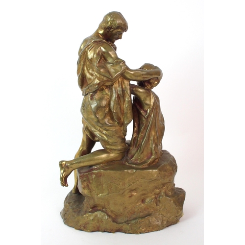 173 - A French gilt cast bronze statue  Modele Sur Platre  after Georges Colin (French  1876-1917)