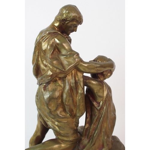 173 - A French gilt cast bronze statue  Modele Sur Platre  after Georges Colin (French  1876-1917)