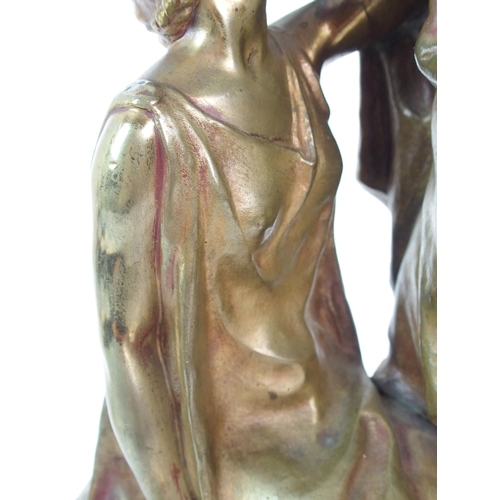 173 - A French gilt cast bronze statue  Modele Sur Platre  after Georges Colin (French  1876-1917)