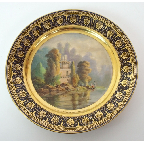 175 - A French Sevres painted porcelain cabinet plate