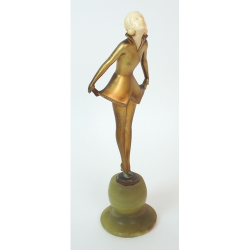 177 - An Austrian Art Deco gilt bronze and ivory figure  by Josef Lorenzl (Austrian  1892-1950)