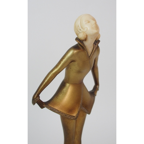 177 - An Austrian Art Deco gilt bronze and ivory figure  by Josef Lorenzl (Austrian  1892-1950)