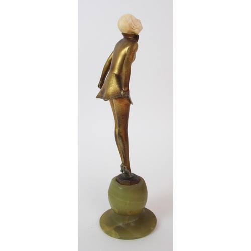 177 - An Austrian Art Deco gilt bronze and ivory figure  by Josef Lorenzl (Austrian  1892-1950)