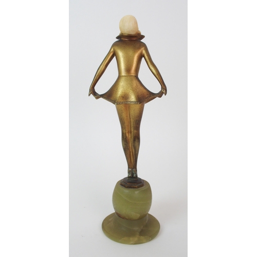 177 - An Austrian Art Deco gilt bronze and ivory figure  by Josef Lorenzl (Austrian  1892-1950)