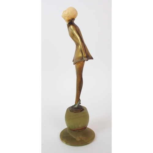 177 - An Austrian Art Deco gilt bronze and ivory figure  by Josef Lorenzl (Austrian  1892-1950)