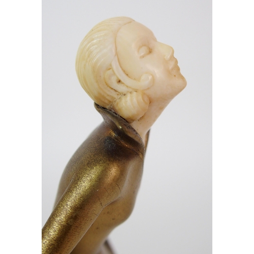 177 - An Austrian Art Deco gilt bronze and ivory figure  by Josef Lorenzl (Austrian  1892-1950)