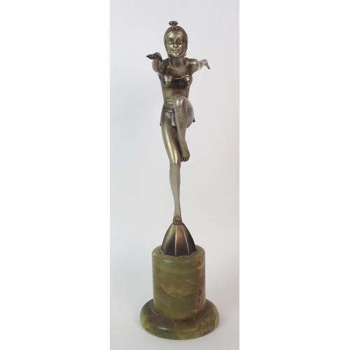 179 - An Austrian Art Deco silvered bronze figure  by Josef Lorenzl (Austrian  1892-1950)