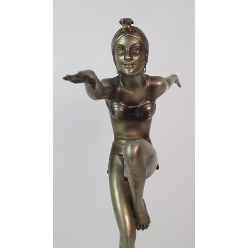 179 - An Austrian Art Deco silvered bronze figure  by Josef Lorenzl (Austrian  1892-1950)