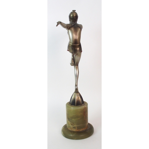 179 - An Austrian Art Deco silvered bronze figure  by Josef Lorenzl (Austrian  1892-1950)