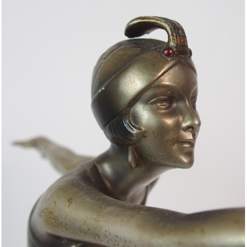 179 - An Austrian Art Deco silvered bronze figure  by Josef Lorenzl (Austrian  1892-1950)