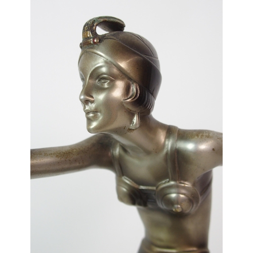 179 - An Austrian Art Deco silvered bronze figure  by Josef Lorenzl (Austrian  1892-1950)