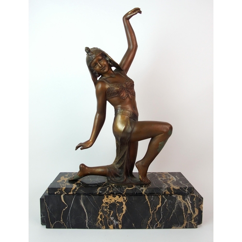 181 - An Art Deco painted spelter figure of a dancer