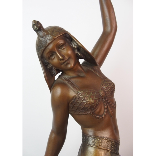 181 - An Art Deco painted spelter figure of a dancer