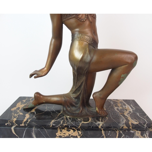 181 - An Art Deco painted spelter figure of a dancer