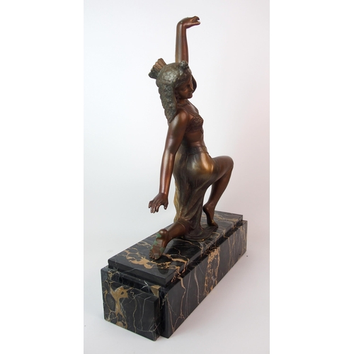 181 - An Art Deco painted spelter figure of a dancer