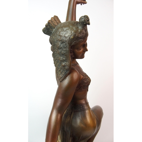 181 - An Art Deco painted spelter figure of a dancer