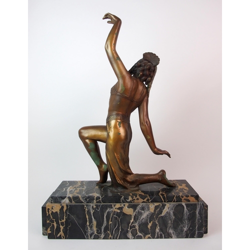 181 - An Art Deco painted spelter figure of a dancer