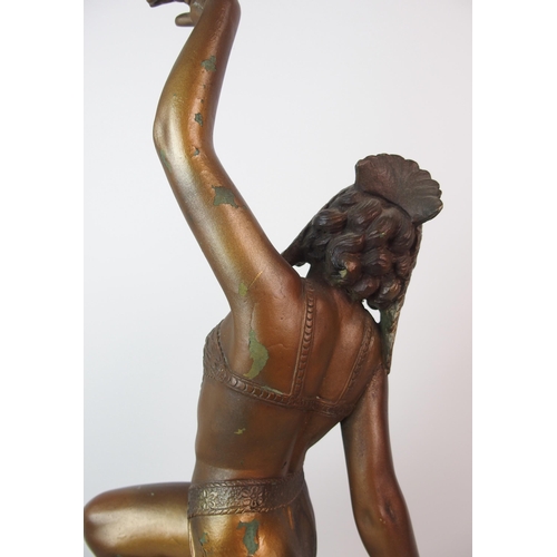 181 - An Art Deco painted spelter figure of a dancer