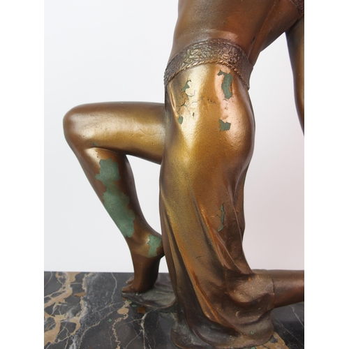 181 - An Art Deco painted spelter figure of a dancer