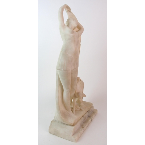 182 - A Continental carved marble figure of Diana