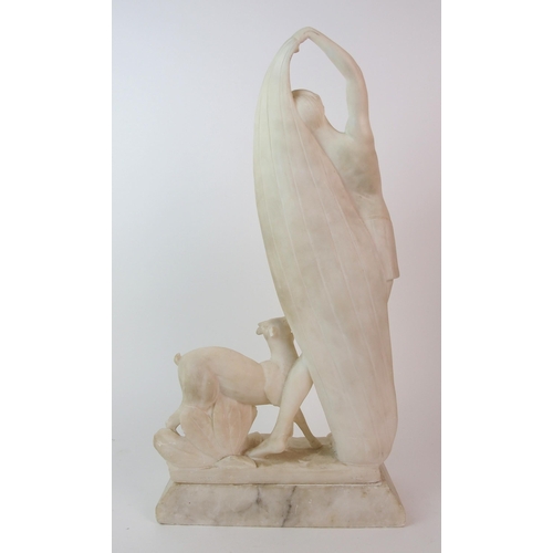 182 - A Continental carved marble figure of Diana