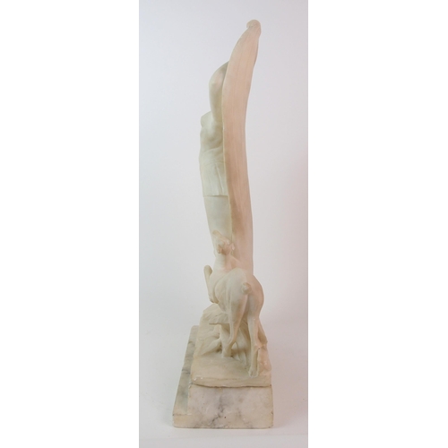 182 - A Continental carved marble figure of Diana