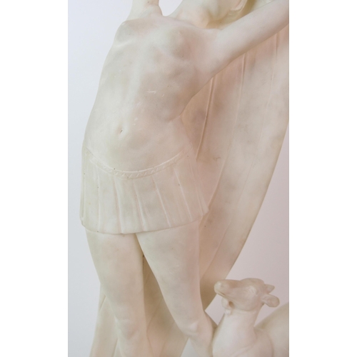 182 - A Continental carved marble figure of Diana