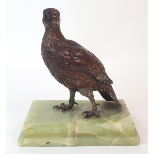 186 - An Austrian cold painted bronze bird  by Franz Xavier Bergman (Austrian  1861-1926)