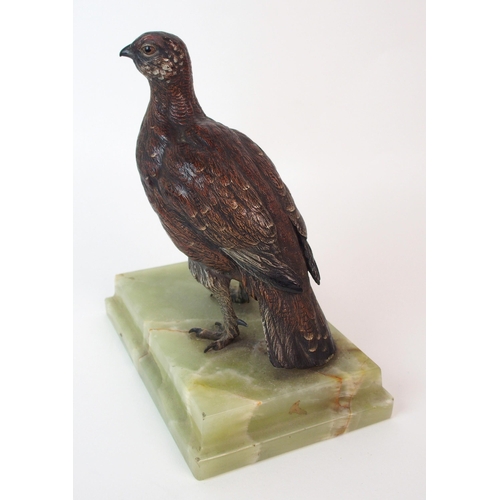 186 - An Austrian cold painted bronze bird  by Franz Xavier Bergman (Austrian  1861-1926)