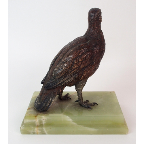 186 - An Austrian cold painted bronze bird  by Franz Xavier Bergman (Austrian  1861-1926)