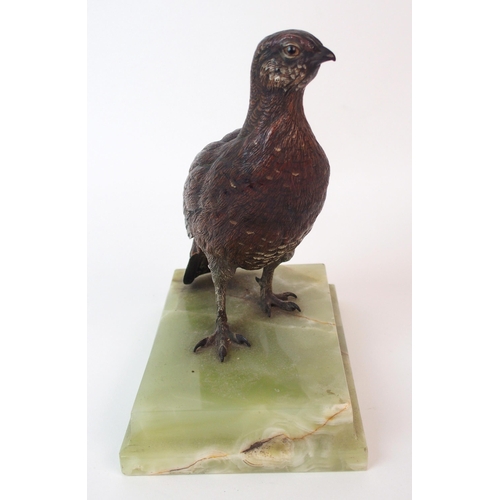 186 - An Austrian cold painted bronze bird  by Franz Xavier Bergman (Austrian  1861-1926)