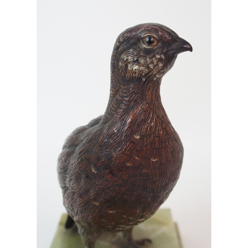 186 - An Austrian cold painted bronze bird  by Franz Xavier Bergman (Austrian  1861-1926)