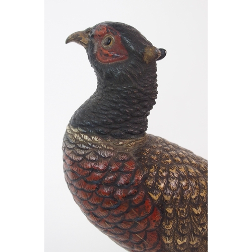 187 - An Austrian cold painted bronze bird  by Franz Xavier Bergman (Austrian  1861-1926)