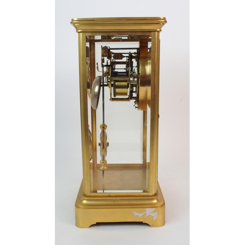 192 - A French four glass and brass mantle clock