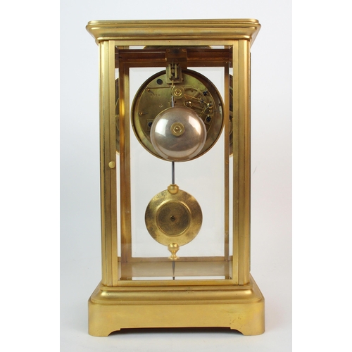 192 - A French four glass and brass mantle clock