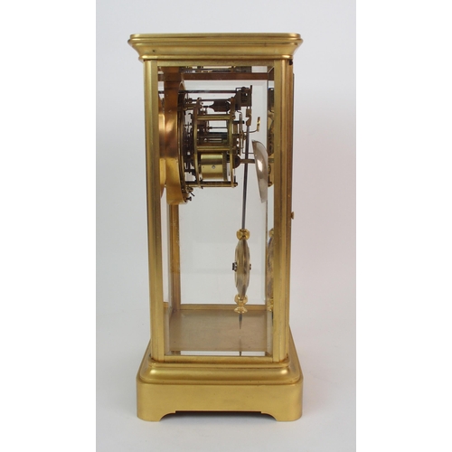 192 - A French four glass and brass mantle clock