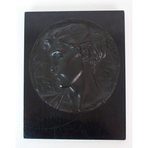 194 - A cast bronze portrait roundel  by James Pittendrigh MacGillivray  RSA (1856-1938)