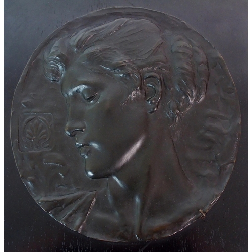 194 - A cast bronze portrait roundel  by James Pittendrigh MacGillivray  RSA (1856-1938)