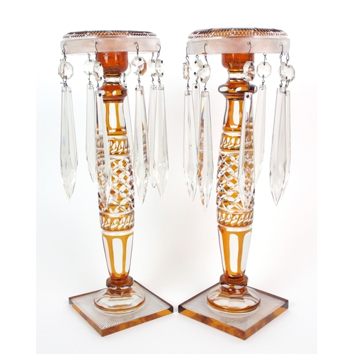 195 - A suite of Bohemian-style cut glass table articles