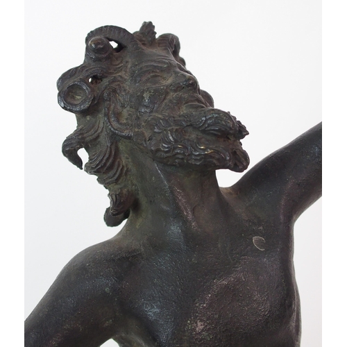 197 - A patinated cast bronze figure of a saytr