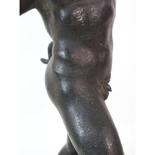 197 - A patinated cast bronze figure of a saytr