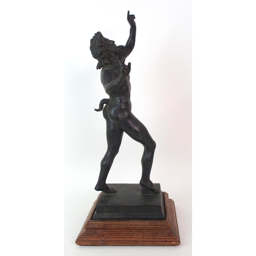 197 - A patinated cast bronze figure of a saytr