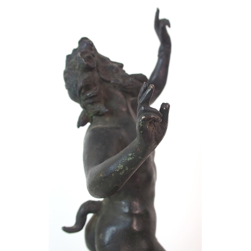 197 - A patinated cast bronze figure of a saytr