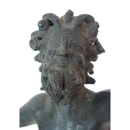 197 - A patinated cast bronze figure of a saytr