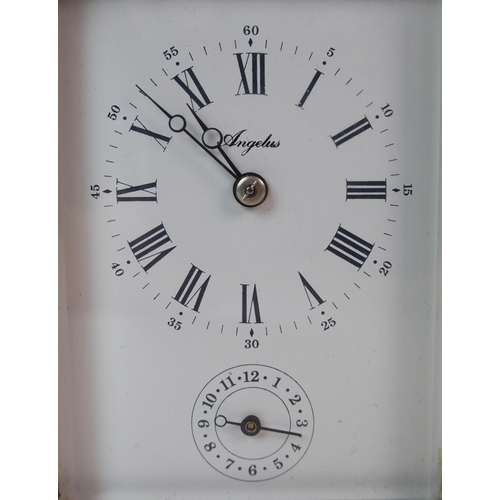 200 - A French two-dial brass carriage clock