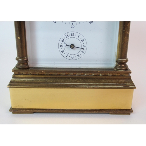 200 - A French two-dial brass carriage clock