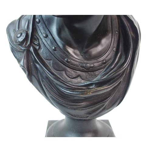 202 - A Continental patinated bronze bust of Mercury