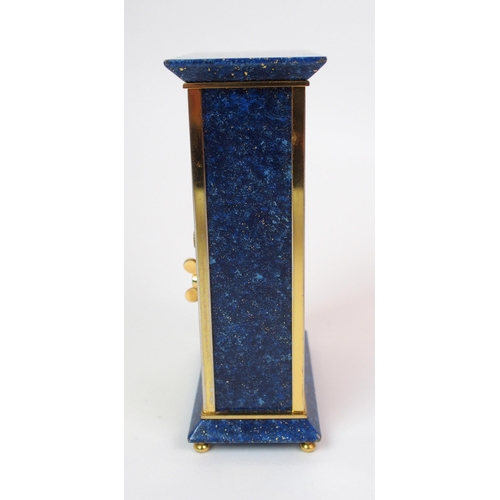 203 - A Jaeger Le Coultre gilt brass and enamelled 8-day desk clock