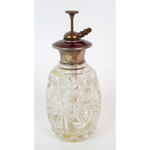 206 - A Lalique moulded glass Samoa perfume bottle and a cut glass atomizer